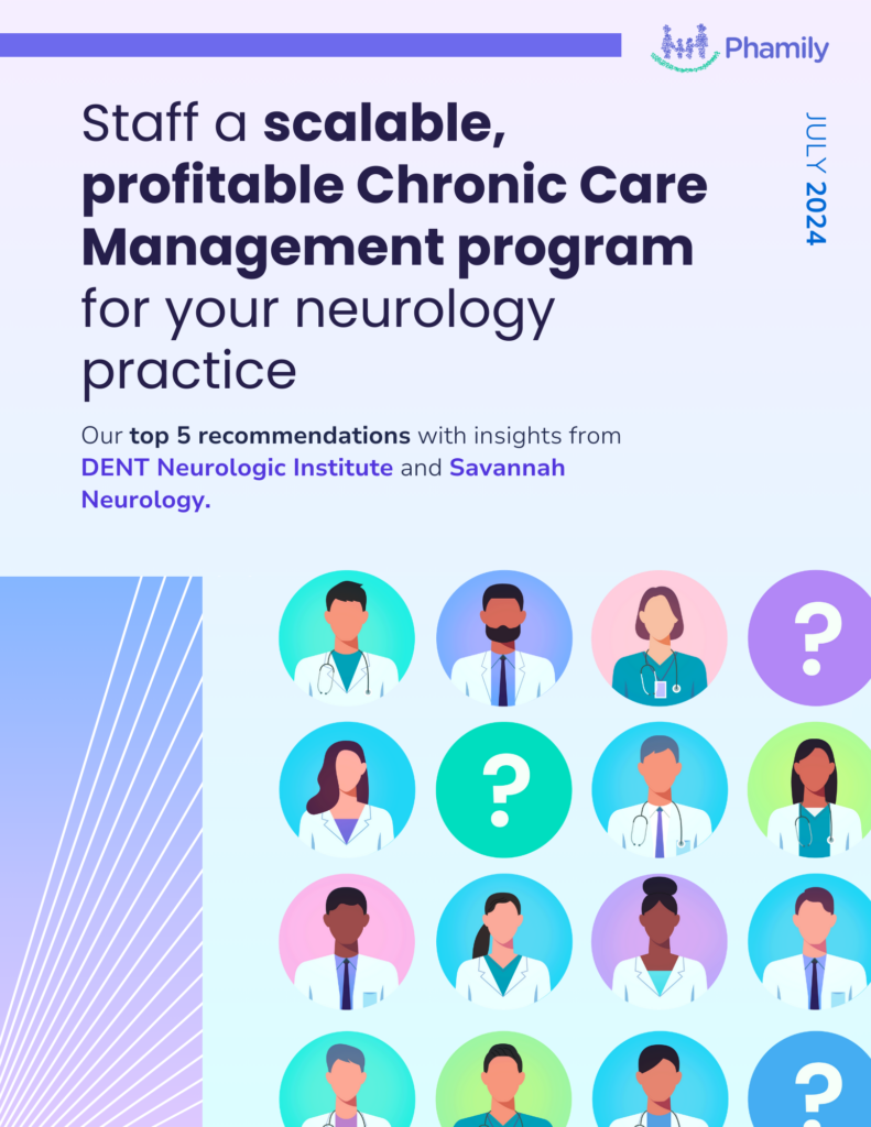 Cover of whitepaper: "Staff a scalable, profitable Chronic Care Management program for your neurology practice"